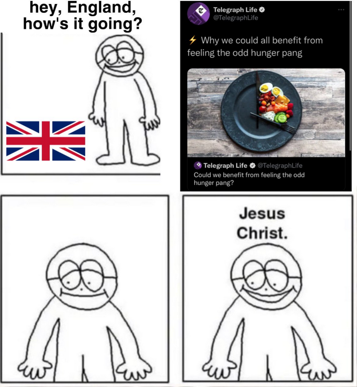 Hey, England, how's it going?

Why we could all benefit from feeling the odd hunger pang

...

Jesus Christ